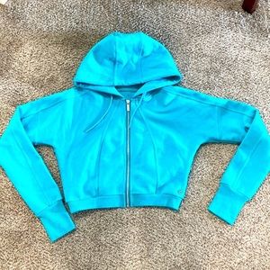Buffbunny Crop Zip Hoodie in turquoise